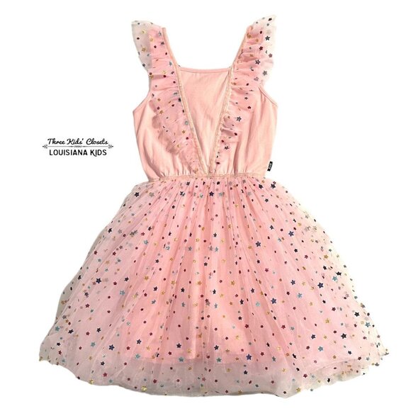Rock Your Kid 10Y Pink Tulle Glitter Star Angel Dress